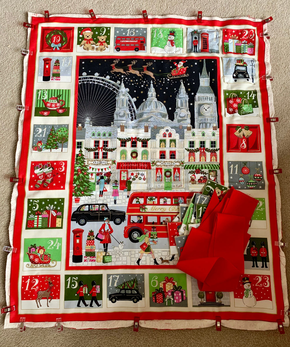 London Scene Reusable Quilted Fabric Advent Calendar Work In Progres london-scene-reusable-quilted-fabric-advent-calendar-work-in-progres