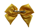 Back view of hair bow barrette clip, on white background