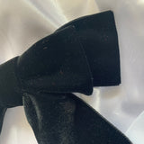 Black Velvet Bow, Large Clip On Hair Accessory For Women.