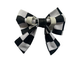 Sailor Dog Bow Tie, Slip On Collar, Black And White Check