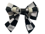 Sailor Dog Bow Tie, Slip On Collar, Black And White Check