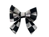 Sailor Dog Bow Tie, Slip On Collar, Black And White Check