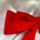 Red Velvet Bow, Large Clip On Christmas Hair Accessory
