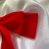 Red Velvet Bow, Large Clip On Christmas Hair Accessory