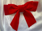 Red Velvet Bow, Large Clip On Christmas Hair Accessory