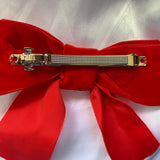 Red Velvet Bow, Large Clip On Christmas Hair Accessory