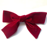 Dark red velvet hair bow