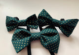 Dog Bow Tie, Green And Gold Spot.