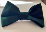 Dog Bow Tie, Navy Tartan, Handmade.