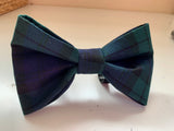Dog Bow Tie, Navy Tartan, Handmade.