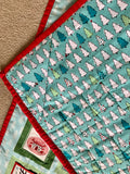 Blue Santa and Reindeer Reusable Pocket Advent Calendar.