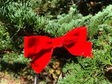 Red Velvet Christmas Tree Bows, Handmade