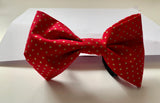 Dog Bow Tie, Red And Gold Spot.