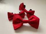 Dog Bow Tie, Red And Gold Spot.