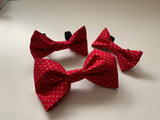 Dog Bow Tie, Red And Gold Spot.