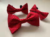 Dog Bow Tie, Red And Gold Spot.