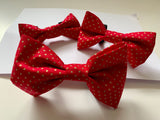 Dog Bow Tie, Red And Gold Spot.
