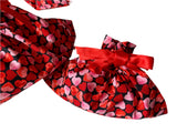 Reusable Drawstring Gift Bags In Red Hearts Design