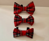 Red Tartan Dog Bow Tie