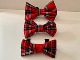 Red Tartan Dog Bow Tie