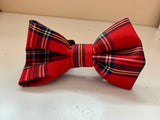 Red Tartan Dog Bow Tie