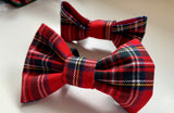 Red Tartan Dog Bow Tie