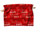 Red Reusable Drawstring Christmas Gift Bags