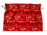 Red Reusable Drawstring Christmas Gift Bags