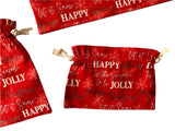 Red Reusable Drawstring Christmas Gift Bags