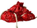 Red Reusable Drawstring Christmas Gift Bags