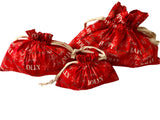 Red Reusable Drawstring Christmas Gift Bags