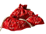 Red Reusable Drawstring Christmas Gift Bags