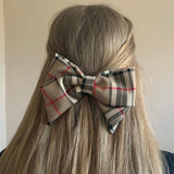 Satin hair bow clip, adult bow, Wedding hair accessories.