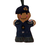 Fabric ornament of a navy officer with a plain background