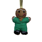 Nurse In Green Scrubs Gingerbread Man Decoration