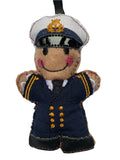 Merchant Navy/Cruise Ship Captain Gingerbread Man Decoration