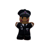 police officer gingerbread decoration wearing a uniform on a white  background