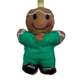 Nurse In Green Scrubs Gingerbread Man Decoration