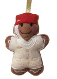 Flight Attendant Cream and Red Uniform Gingerbread Man Decoration