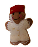 Flight Attendant Cream and Red Uniform Gingerbread Man Decoration