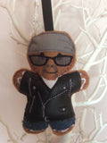 Biker (Scarf) Gingerbread Man Decoration