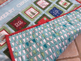 Blue Santa and Reindeer Reusable Pocket Advent Calendar.