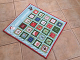 Blue Santa and Reindeer Reusable Pocket Advent Calendar.