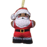 Felt Santa Claus ornament on a white background