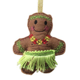 Decorative tiki ornament with a hula skirt on a white background