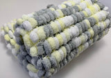 Chunky knit baby blanket.