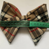 Hair Bow Clip, Tartan Clip On Hair Accessory.