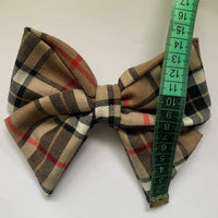 Hair Bow Clip, Tartan Clip On Hair Accessory.