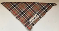 Tartan Dog Bandana Personalised Tie On