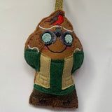 Bird watcher gingerbread man ornament.